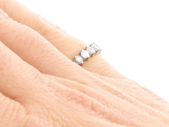 Full Eternity Ring in White Gold 1980s on hand