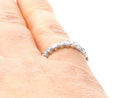 Full Eternity Ring in White Gold 1980s on finger
