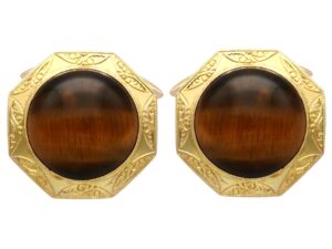 vintage tigers eye cufflinks