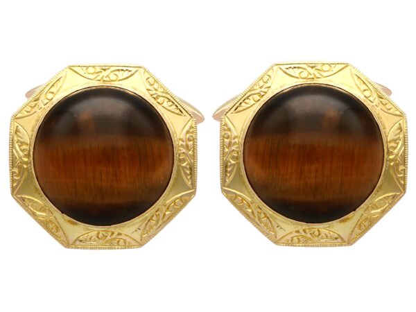 vintage tigers eye cufflinks