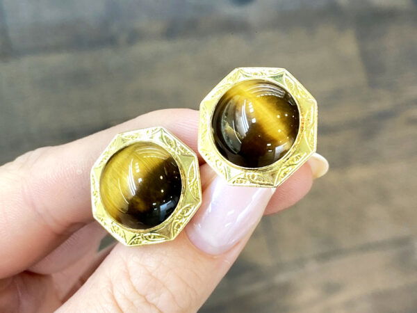 tigers eye cufflinks