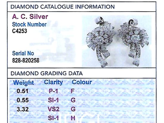 art deco diamond earrings grading report card