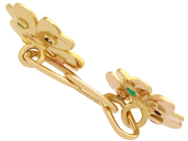 edwardian 18k gold clover cufflinks