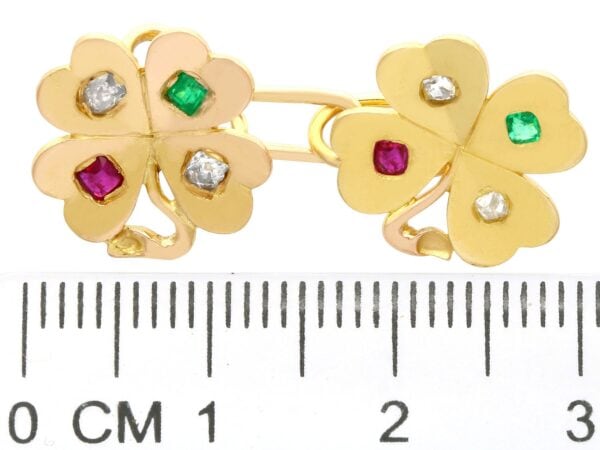 edwardian gold cufflinks size