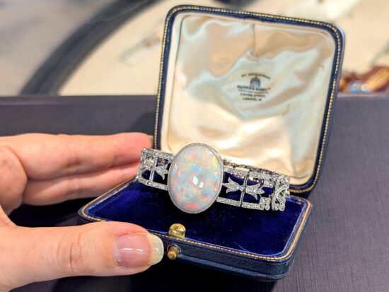 opal and diamond bracelet boxed