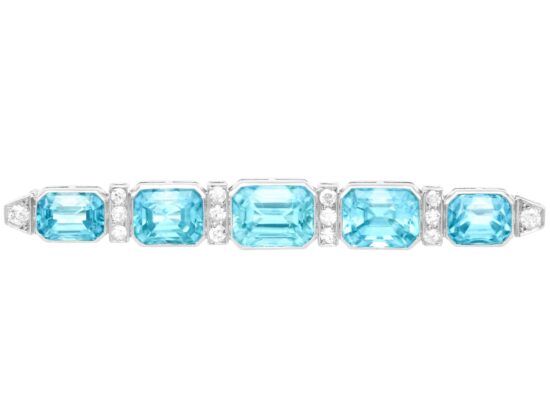 Zircon Bar Brooch Art Deco
