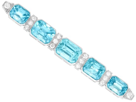 Zircon Bar Brooch Art Deco