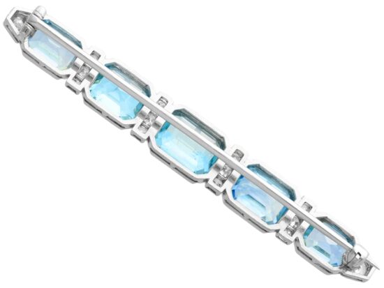 Zircon Bar Brooch Art Deco reverse
