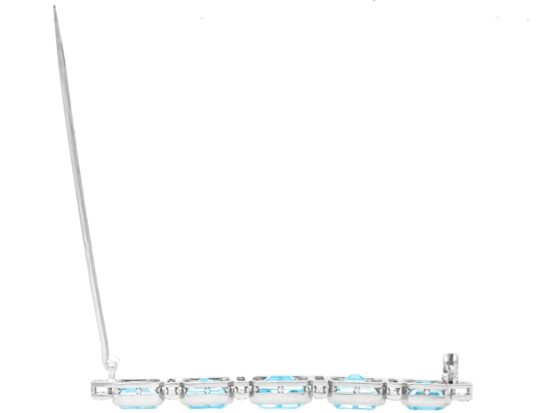 Zircon Bar Brooch Art Deco open