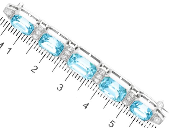 Zircon Bar Brooch Art Deco size