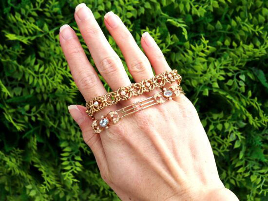 Antique Gold Pearl Bracelet Outside