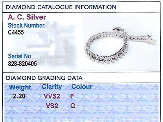 Diamond Grading Card With Bracelet