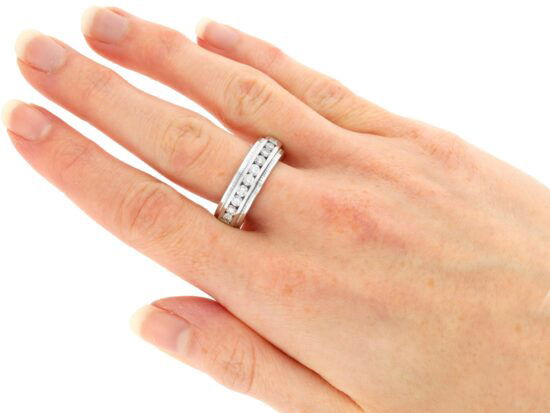 wearing Vintage Unisex Eternity Ring