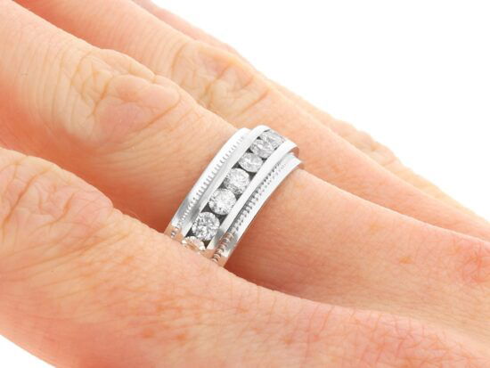 Vintage Unisex Eternity Ring on hand