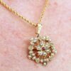 wearing Antique pearl and Ruby pendant