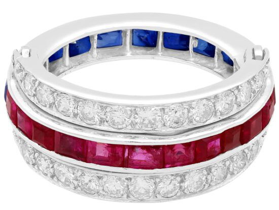 Bilateral Gemstone eternity Ring Vintage