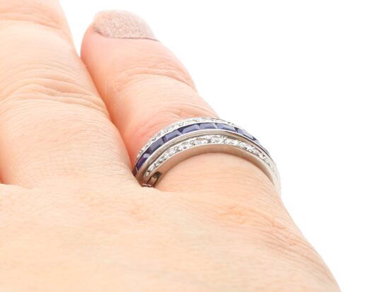Bilateral Gemstone Ring Vintage on finger