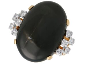 Star Onyx Ring with Diamonds