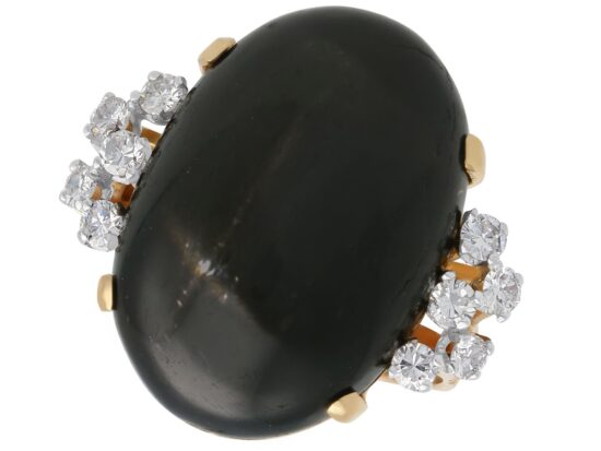 Star Onyx Ring with Diamonds