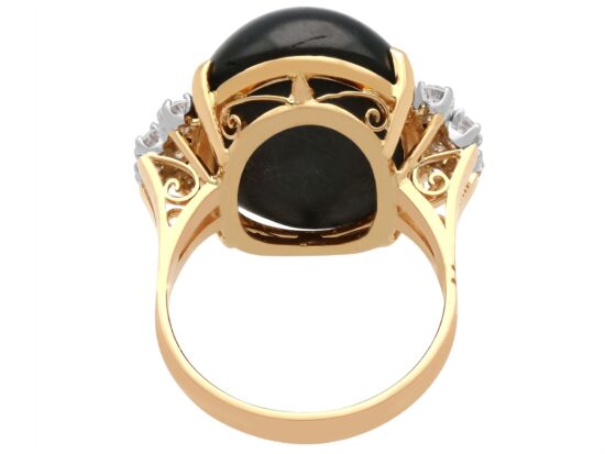 Star Onyx Ring with Diamonds back