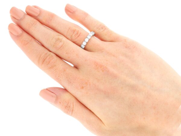 Platinum Eternity Ring with Diamonds wearing