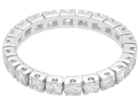 4 Claw Set diamond Eternity Ring in white gold