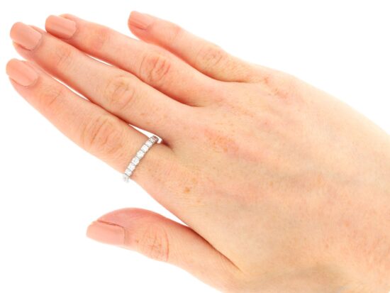 4 Claw Set diamond Eternity Ring wearing