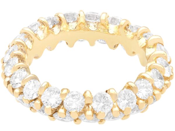 Double Row Diamond Eternity Ring in yellow gold