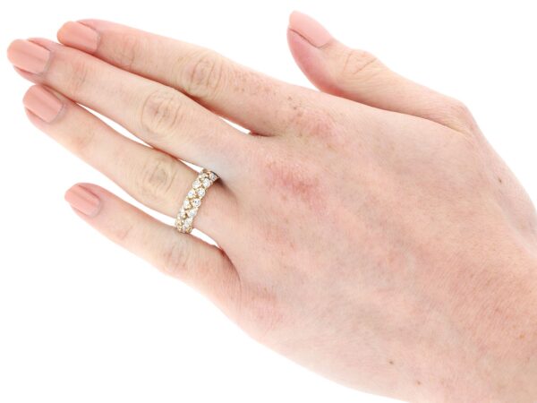 wearing Double Row Diamond Eternity Ring