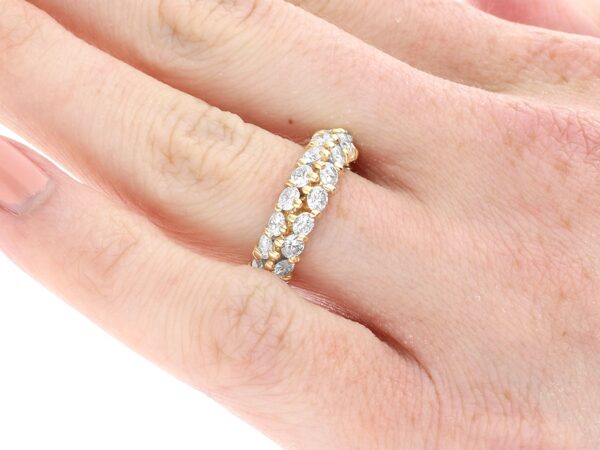 Double Row Diamond Eternity Ring on hand