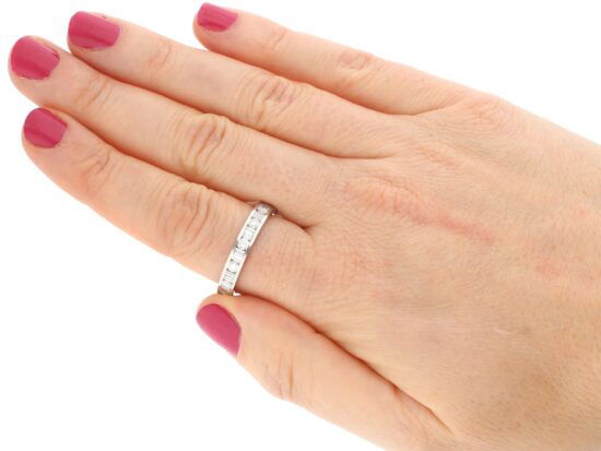 wearing Baguette Diamond Eternity Ring White Gold