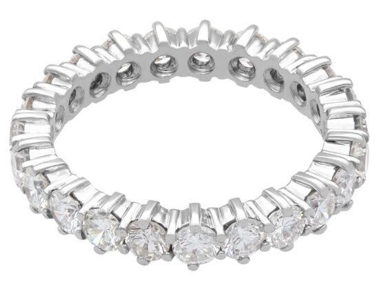 white gold Vintage Full Diamond Eternity Ring