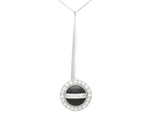 Art Deco Onyx Diamond Pendant