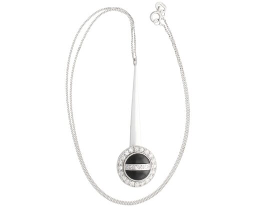Art Deco Onyx Diamond Pendant