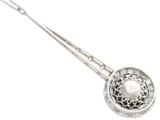 Art Deco Onyx Diamond Pendant reverse