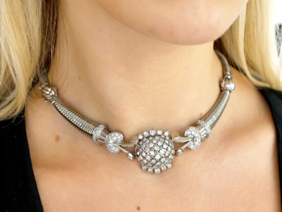Diamond Necklace Being Worn