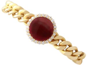 Antique Garnet Diamond Yellow Gold Bracelet