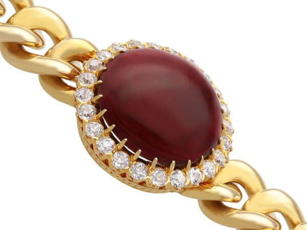 Antique Garnet Bracelet Angled View