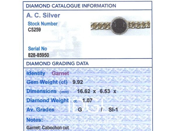 Diamond Grading Card With Bracelet