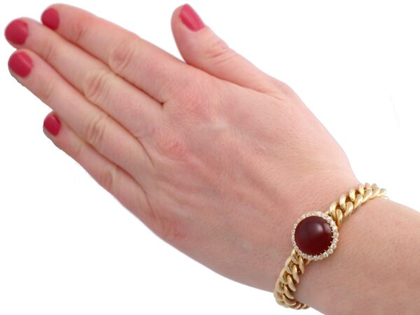 Garnet Diamond Bracelet On Wrist