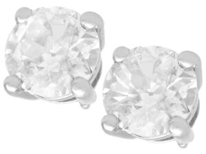 Antique Diamond Stud Earrings Front
