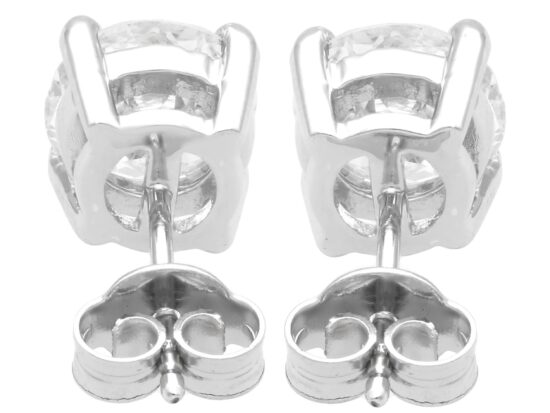 White Gold Diamond Earrings Front