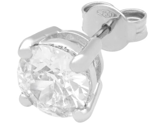 White Gold Diamond Earrings Front