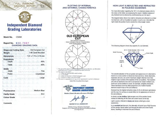 Diamond Grading Card