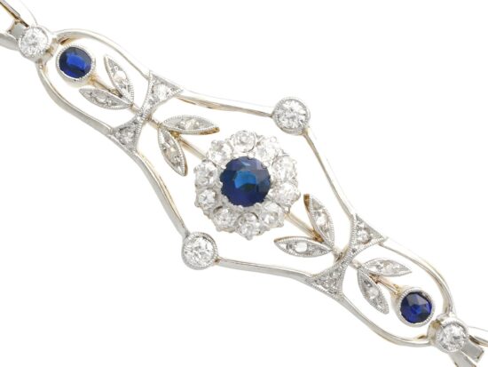 Antique Gold Sapphire Bracelet Front