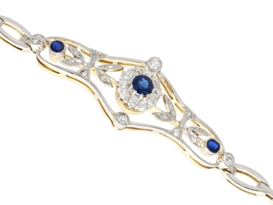Sapphire Diamond Bracelet Angled