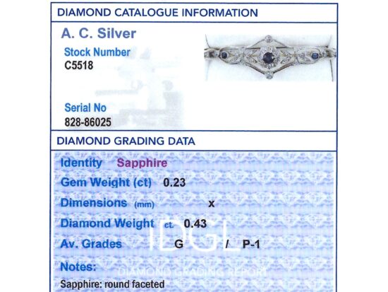 IDGL Diamond Grading Card Included