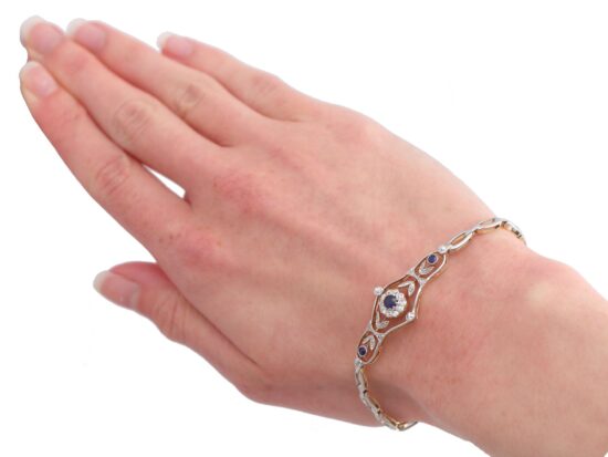 Sapphire Diamond Bracelet On Wrist
