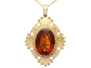 Antique Citrine Pendant Front Detail