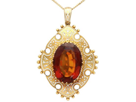 Antique Citrine Pendant Front Detail